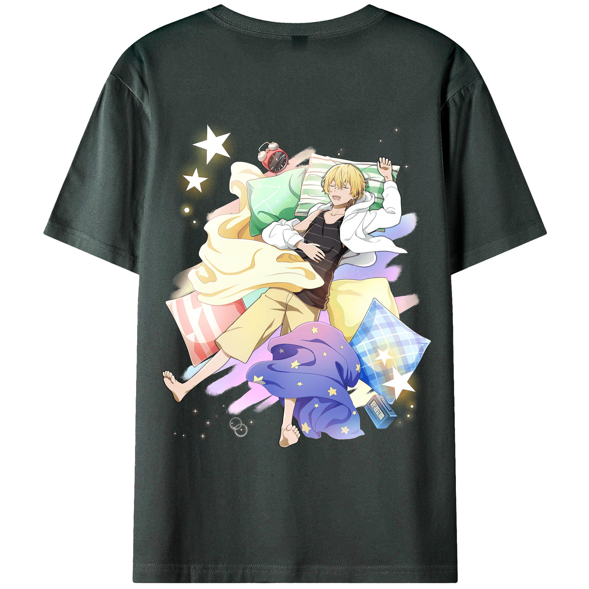 （画像用） 文豪ストレイドッグス Bungo Stray Dogs 綿100％ メンズ半袖Tシャツ（バックプリント） 通気性